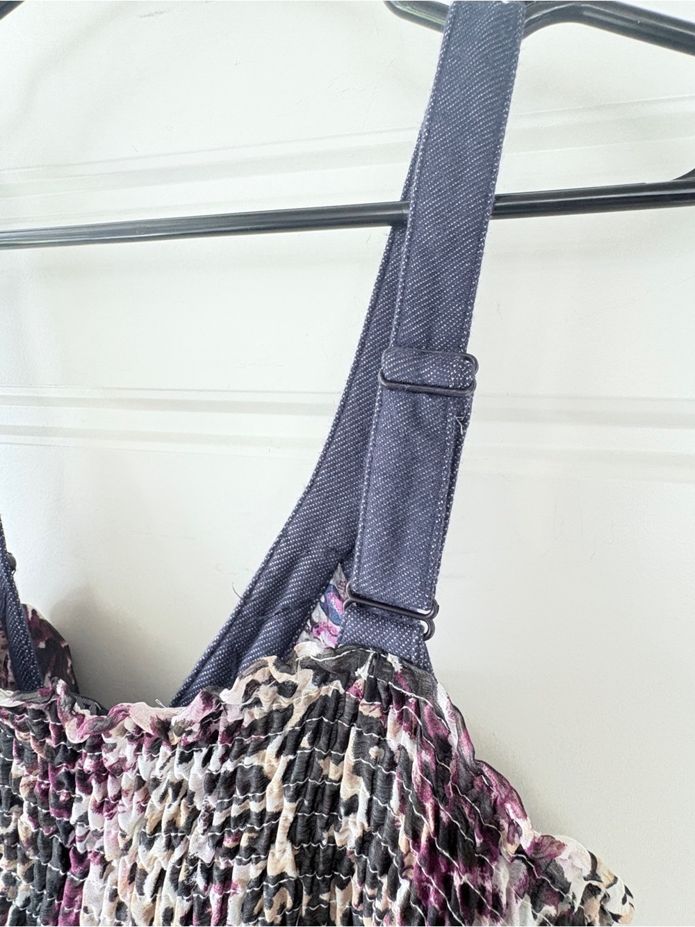 J&D Sheer Purple Multicolor Dress Leopard-Print Size XL-XXL Adjustable Strap - Picture 4 of 11